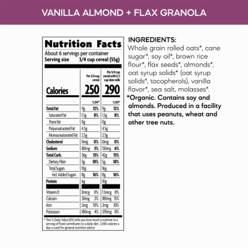Nature's Path Vanilla Almond + Flax Granola Perspective: top