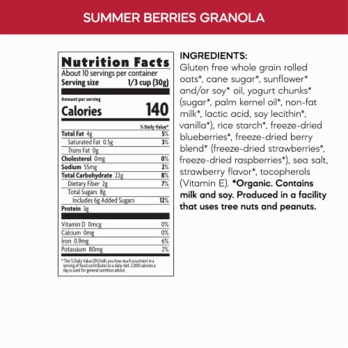 Nature's Path Summer Berries Granola Perspective: top