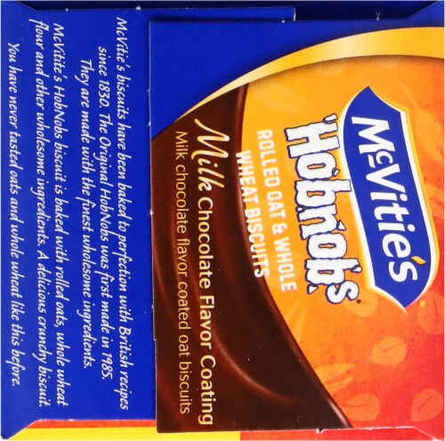 McVitie's® Hobnobs® Milk Chocolate Coated Rolled Oat & Whole Wheat Biscuits Perspective: top