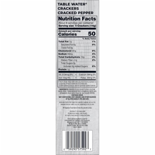 Carr's Cracked Pepper Table Water Snack Crackers Perspective: top