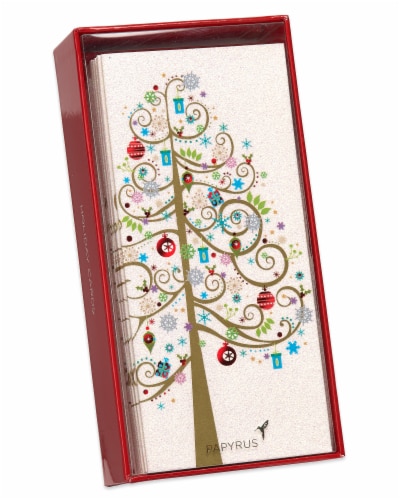 Papyrus Tree Boxed Holiday Cards with Christmas Gift Card Holder Perspective: top
