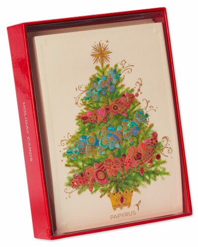 Papyrus Christmas Tree Boxed Christmas Cards Perspective: top