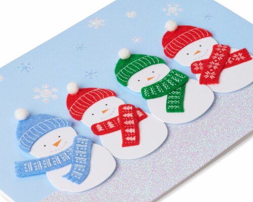 Papyrus Holiday Snowman Glitter Boxed Christmas Cards Perspective: top