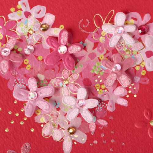 Papyrus (S4) Floral Valentine's Day Card Perspective: top