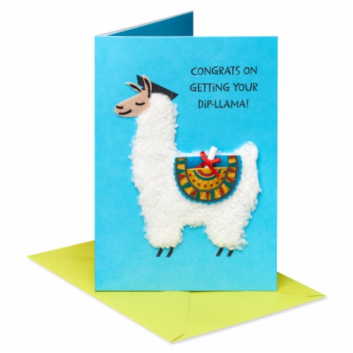Papyrus #54 Funny Graduation Card (Funny Llama) Perspective: top