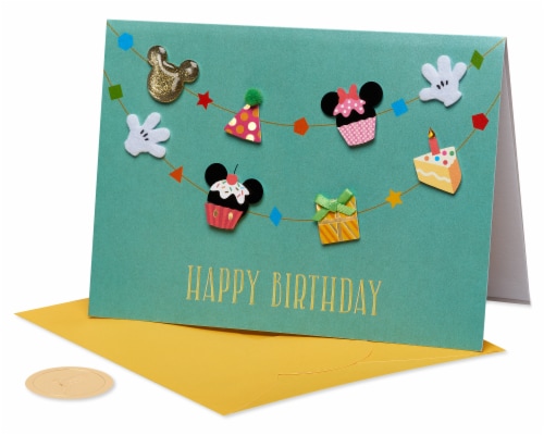 Papyrus #43 Disney Birthday Card (Sending Special Wishes) Perspective: top