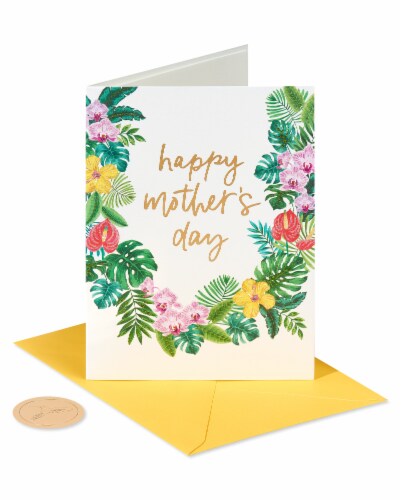 Papyrus #55 Mother’s Day Card (Tropical Garland) Perspective: top