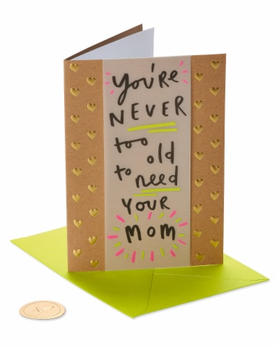 Papyrus #54 Mother's Day Card (Never Too Old) Perspective: top