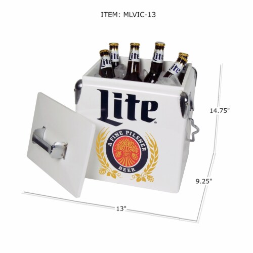 Koolatron Miller Lite Retro Ice Chest Cooler With Bottle Opener Perspective: top