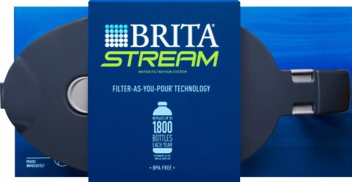 Brita Stream Water Filtration System Pitcher - Carbon Gray Perspective: top