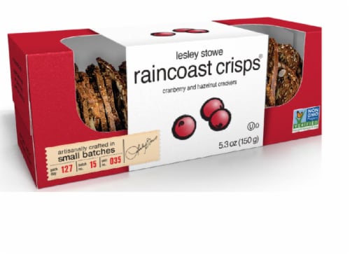 Lesley Stowe's Raincoast Crisps® Cranberry & Hazelnut Crackers Perspective: top