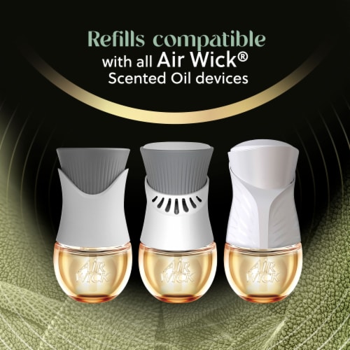 Air Wick Vibrant Scented Oil Starter Kit, Air Freshener, White Sage + Mahogany, 1 Warmer, 2 Refills Perspective: top