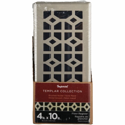 Imperial Templar 4 In. x 10 In. Brushed Nickel Steel Floor Register RG3395 Perspective: top