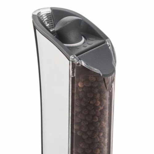 Trudeau Graviti Battery Operated LED Salt/Pepper Mill in Chrome Perspective: top
