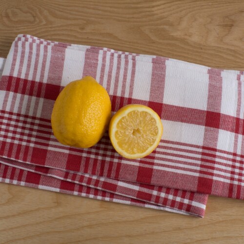 Now Designs Extra Large Red Wovern Cotton Kitchen Dish Towels Perspective: top