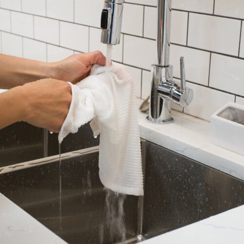 Now Designs Ripple Kitchen Dishcloth, White - 13 x 13 in Set of 4 Perspective: top