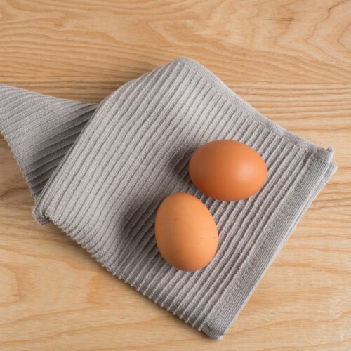 Now Designs Ripple Kitchen Dishcloth, London Gray - 13 x 13 in Set of 4 Perspective: top