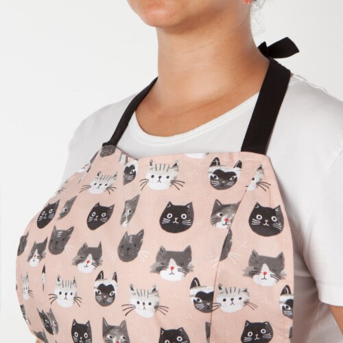 Jubilee Betty Apron for Women 100% Cotton Twill With Adjustable Ties Cats Meow Perspective: top