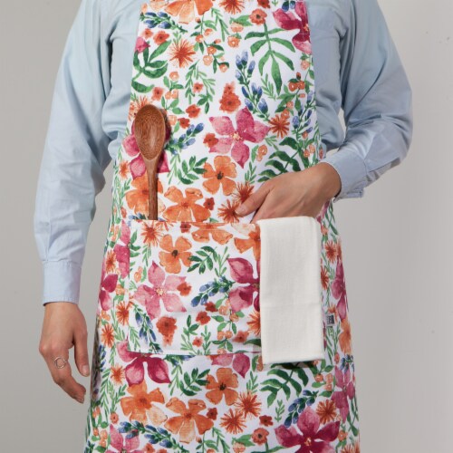 Now Designs 100% Cotton Botanica Kitchen Apron with Adjustable Straps Perspective: top