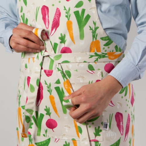 Now Designs Red Stripe Unisex Kitchen Apron with Adjustable Strap