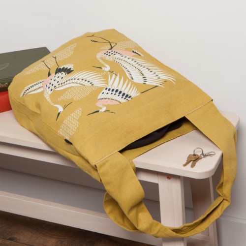 Danica Studio To and Fro Flight Of Fancy Cotton Tote Bag Perspective: top