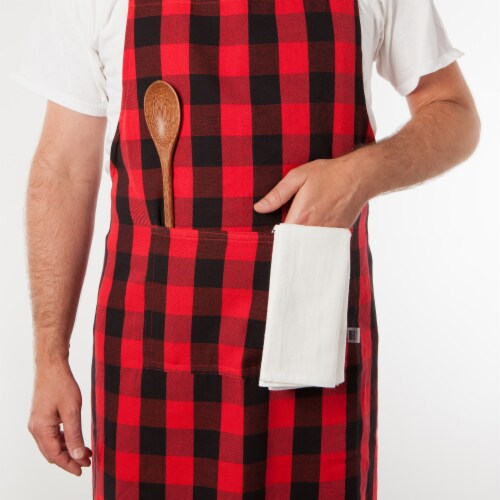 Now Designs Large Chef's Apron for Women and Men Adjustable Buffalo Check Perspective: top