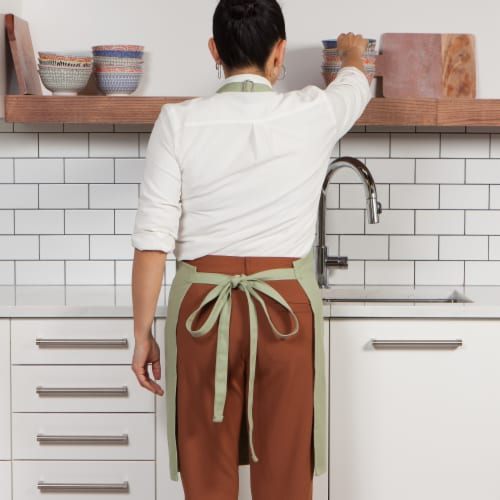 Now Designs Kitchen Apron for Women Men Unisex with Adjustable Straps Sage Green Perspective: top