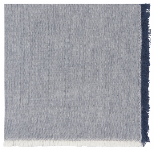 Danica Heirloom Chambray Cotton Napkins - Midnight Blue Perspective: top