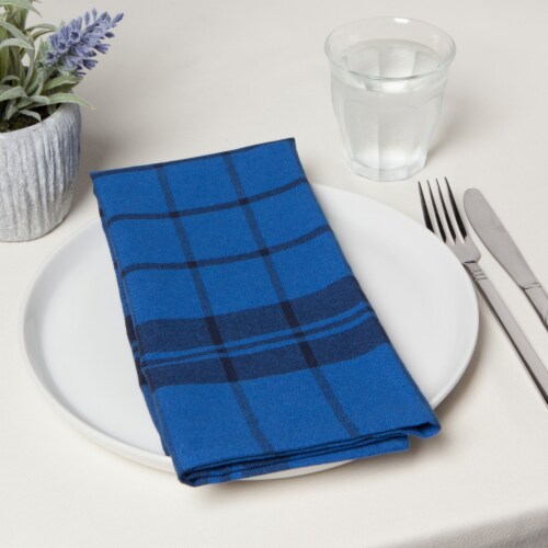 Now Designs Second Spin Plaid Napkin Indigo - Blue Perspective: top