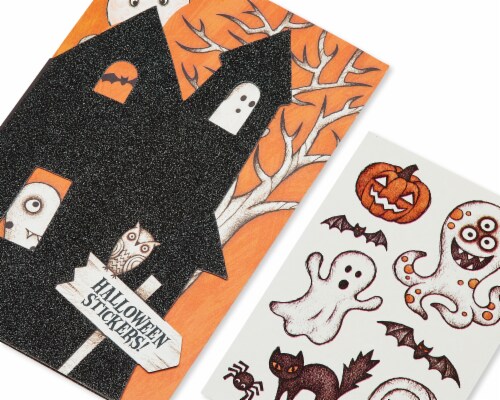 American Greetings Halloween Card with Stickers (Haunted House) Perspective: top
