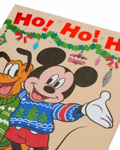 American Greetings Mickey Mouse with Foil Christmas Card Perspective: top