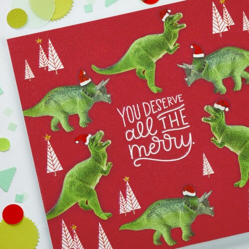 American Greetings Money and Gift Card Holder Christmas Greeting Card (Dinosaur) Perspective: top