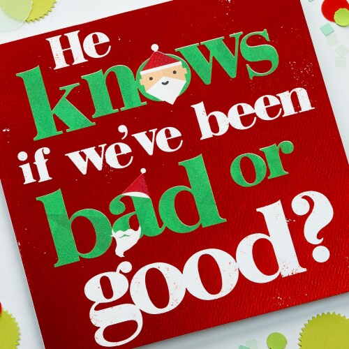 American Greetings Funny Christmas Greeting Card (Bad or Good) Perspective: top