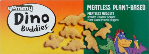 Yummy® Meatless Plant-Based Dino Buddies® Dinosaur-Shaped Vegan Nuggets Perspective: top