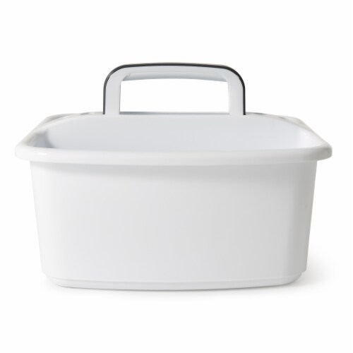 Gracious Living Large Divided Home Storage Tote Cleaning Caddy w/Handle,  White, 1 Piece - Foods Co.