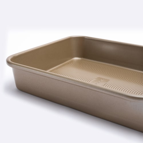 Cuisipro 13.5 x 9.5-Inch Rectangular Steel Nonstick Roasting Pan Perspective: top