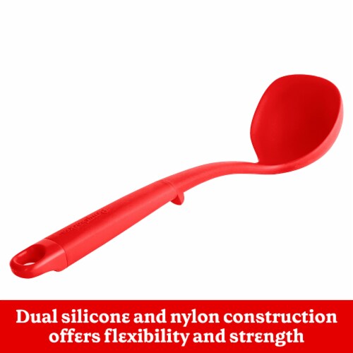 Betty Crocker Silicone 13 Inch Ladle, Red Perspective: top
