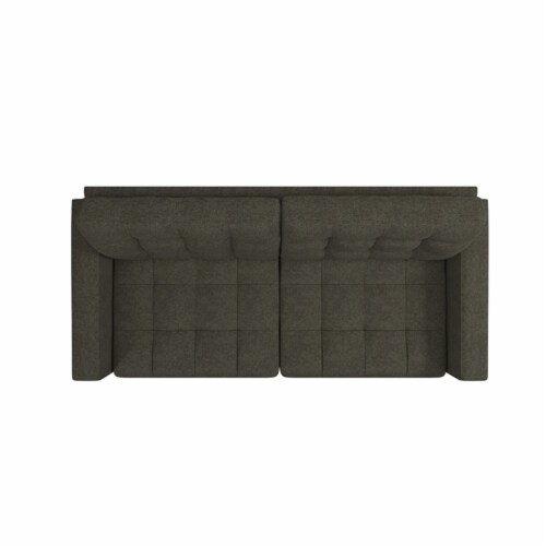 DHP Emily Upholstered Sofa Couch in Gray Perspective: top