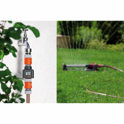 Gardena 9188 1 Outlet 4 Program Outdoor Smart Flow Water Meter with LCD Screen Perspective: top