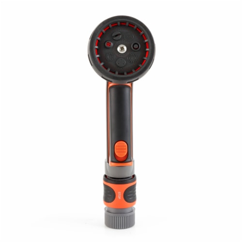 Gardena Multi Purpose 7 in 1 Metal Hose Spray Gun with Flow Control, Orange Perspective: top