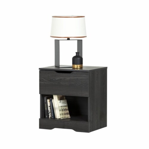 South Shore Holland Nightstand in Gray Oak Perspective: top