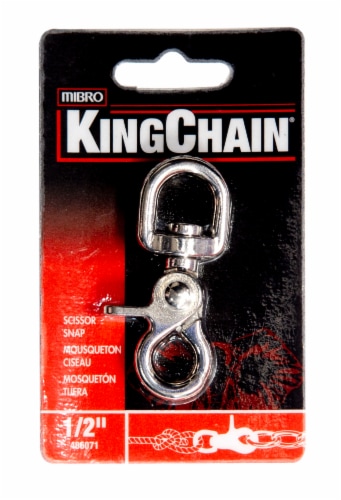Mibro Kingchain Scissor Snap Round Swivel Nickel Plated Perspective: top