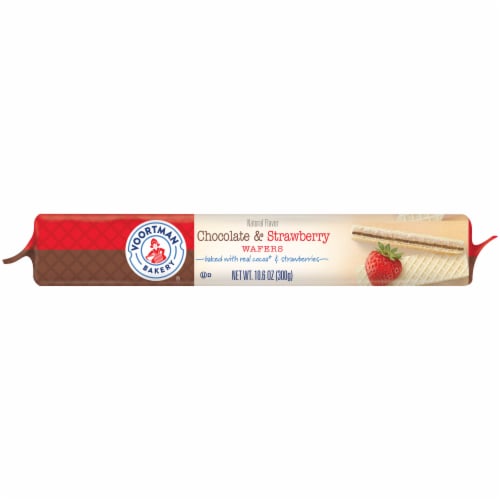 Voortman Bakery Chocolate Strawberry Layered Wafers Perspective: top