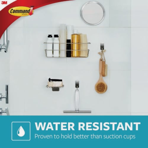 Command Adhesive Soap Dish, Matte Black, 2 Medium Water-Resistant Strips Perspective: top