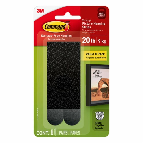 Command™ Jumbo Picture Hanging Strips - Black Perspective: top