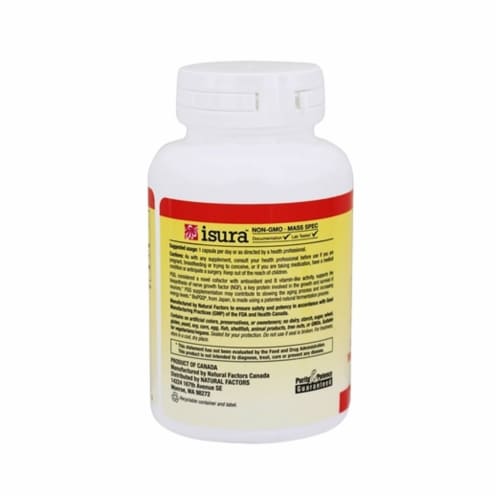 Natural Factors BioPQQ Pyrroloquinoline Quinone, 30 Capsules Perspective: top