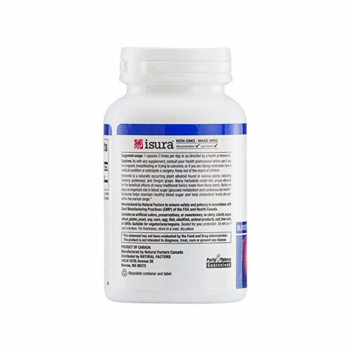 Natural Factors WellBetX Berberine, 60 Vegetarian Capsules Perspective: top