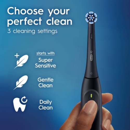 Oral-B iO Series 2 Rechargeable Electric Powered Toothbrush, Night Black Perspective: top