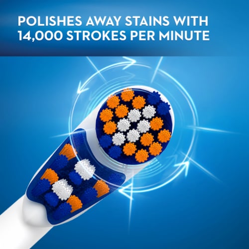 Oral-B 3D White Battery Power Toothbrush Replacement Heads Perspective: top