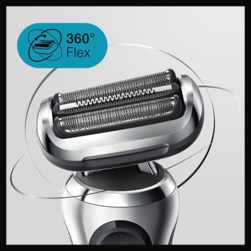 Braun Series 7 7020s Flex Electric Razor for Men with Precision Trimmer - Silver Perspective: top